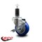 Service Caster 3.5'' Blue Poly Swivel 1-1/4'' Expanding Stem Caster with Brake SCC-EX20S3514-PPUB-BLUE-TLB-114 - alternate 3
